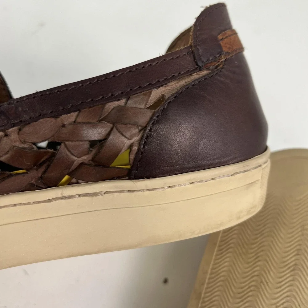 Donald J‎ Pliner Karter-WZ Shoes Mens Size 10 Brown Woven Leather Slip On Casual